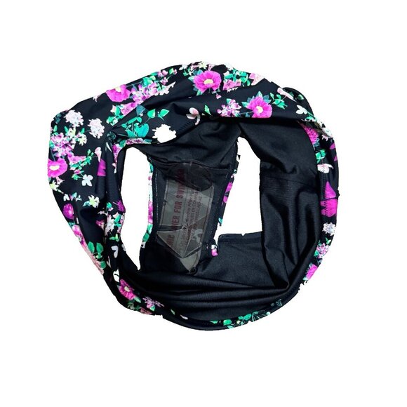 Victoria's Secret Black Floral Hi-Waisted Bikini Bottom Shortie/Swimwear Size M - Picture 3 of 4